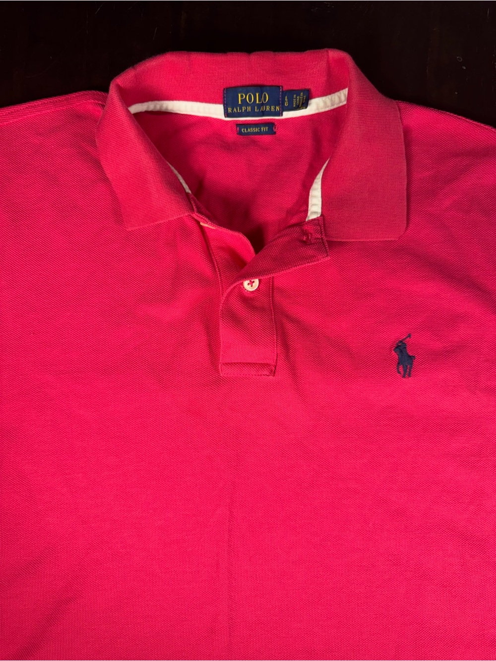 Polo by Ralph Lauren Classic Fit Pink Polo Shirt size large